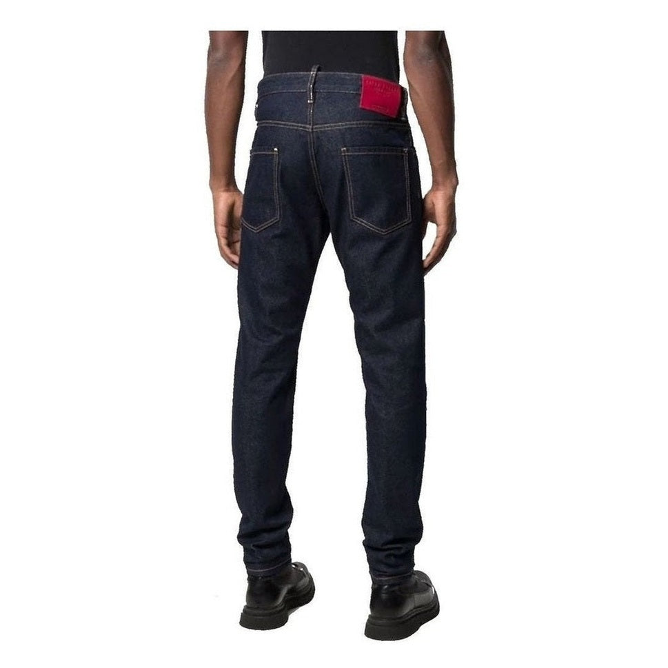 Dsquared² Blue Cotton Straight - Leg Jeans mens luxury fashion - Mens Edit