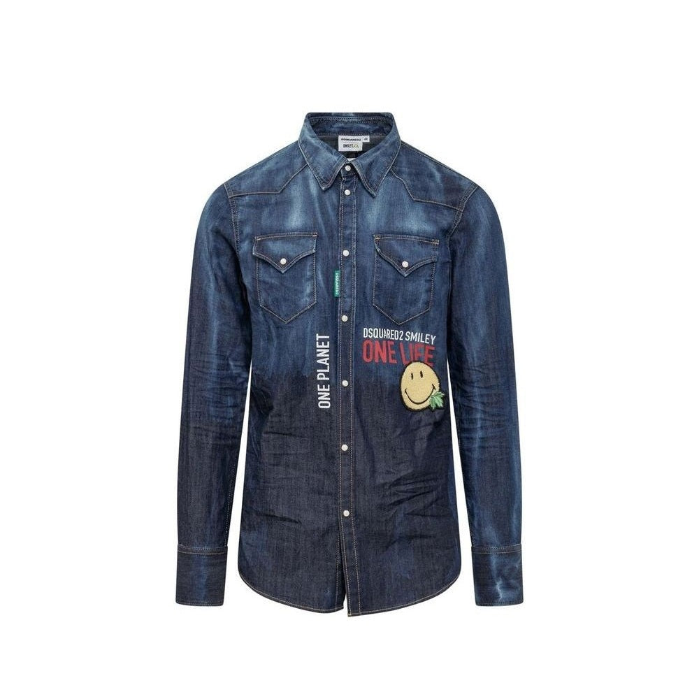 Dsquared² Blue Denim Shirt mens luxury fashion - Mens Edit