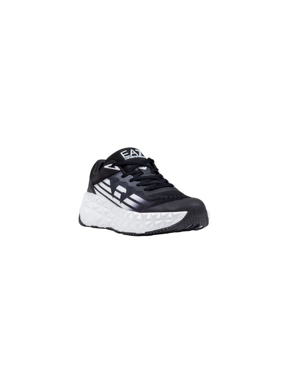 EA7 Emporio Armani Black And White Polyester Athletic Sneakers mens luxury fashion - Mens Edit