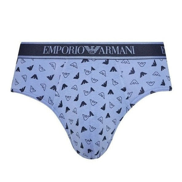 Emporio Armani Underwear Blue Cotton Briefs mens luxury fashion - Mens Edit