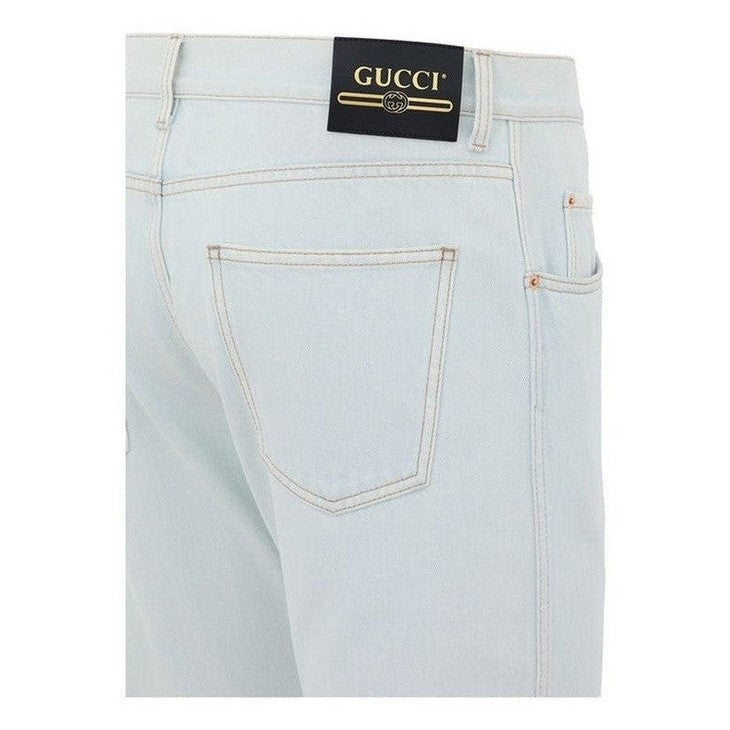 Gucci Blue Cotton Relaxed Fit Jeans mens luxury fashion - MENS EDIT