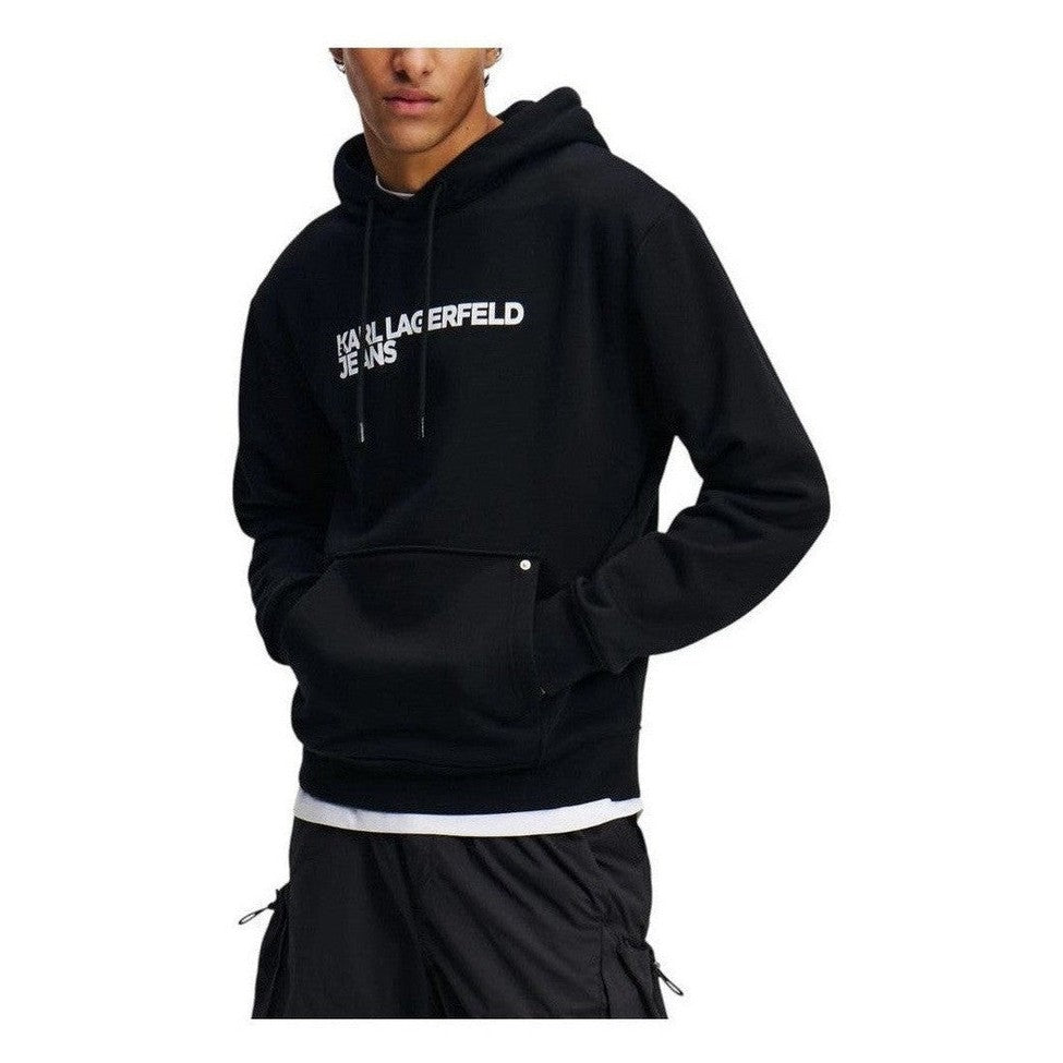 Karl Lagerfeld Black Cotton Hoodie mens luxury fashion - Mens Edit