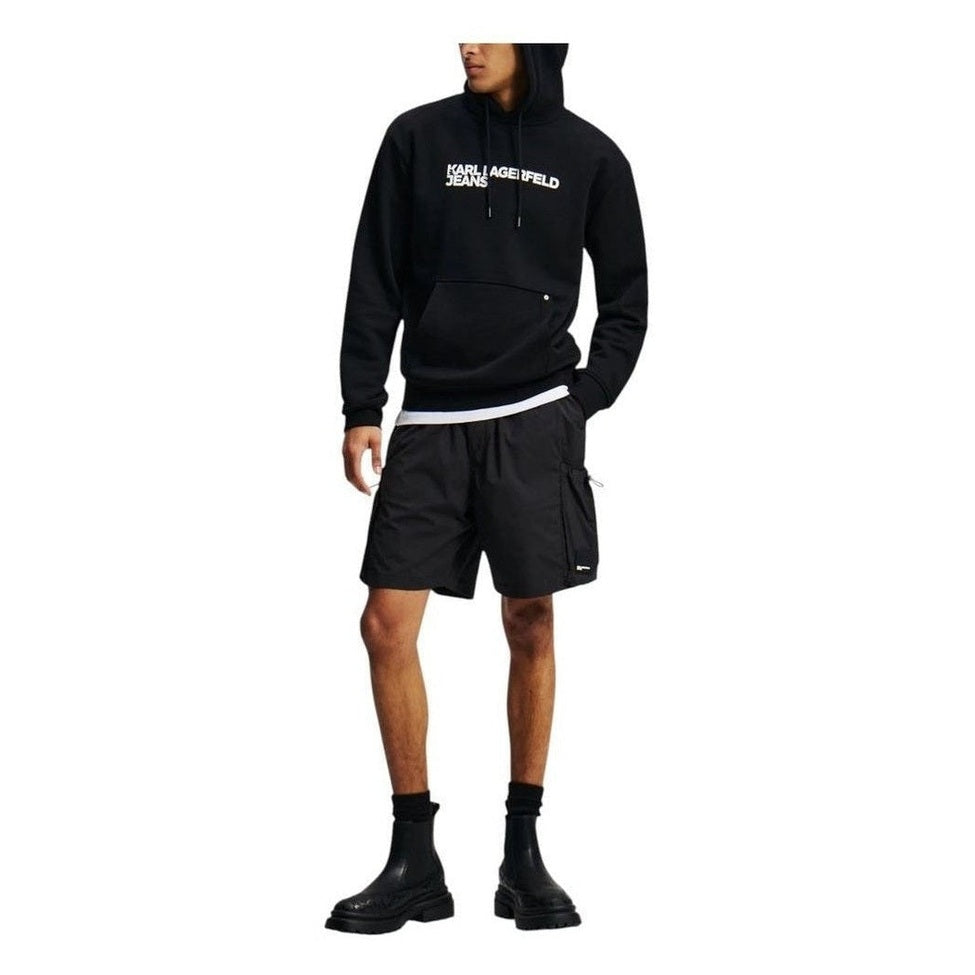 Karl Lagerfeld Black Cotton Hoodie mens luxury fashion - Mens Edit