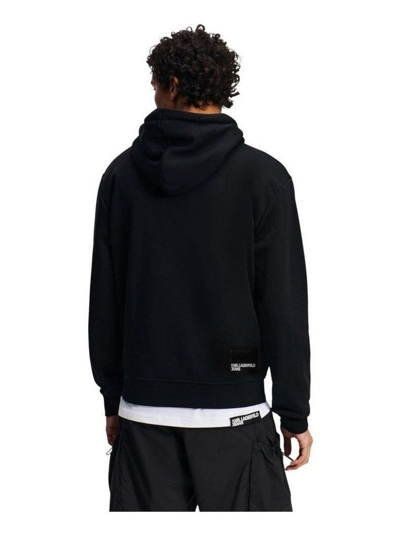 Karl Lagerfeld Black Cotton Hoodie mens luxury fashion - Mens Edit