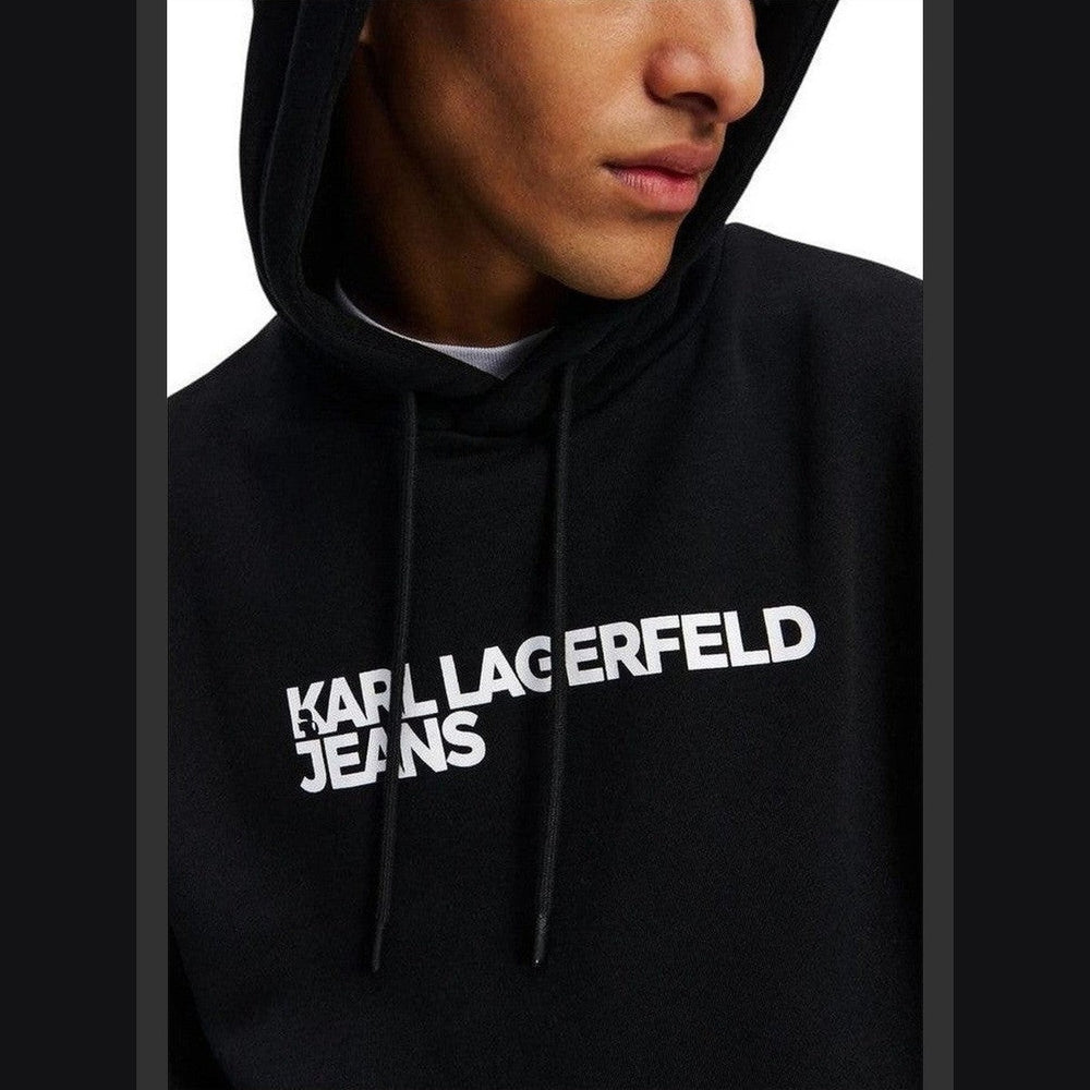 Karl Lagerfeld Black Cotton Hoodie mens luxury fashion - Mens Edit