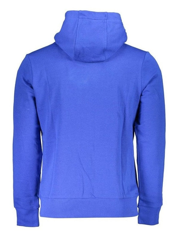 La Martina Blue Cotton Men Hooded Sweatshirt Classic Fit Casual Everyday Wear mens luxury fashion - MENS EDIT