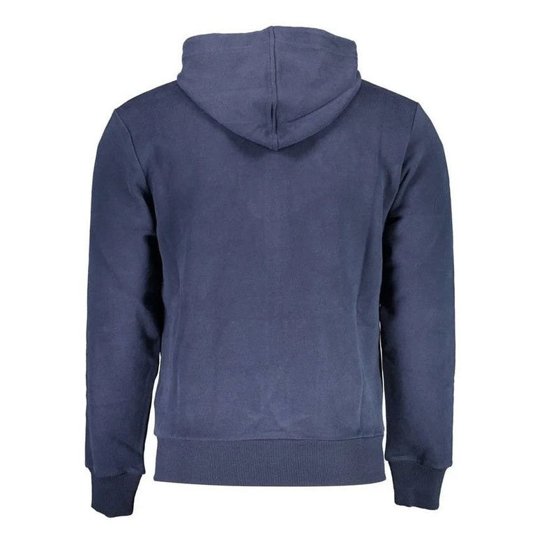 La Martina Blue Cotton Men's Hooded Sweater mens luxury fashion - MENS EDIT