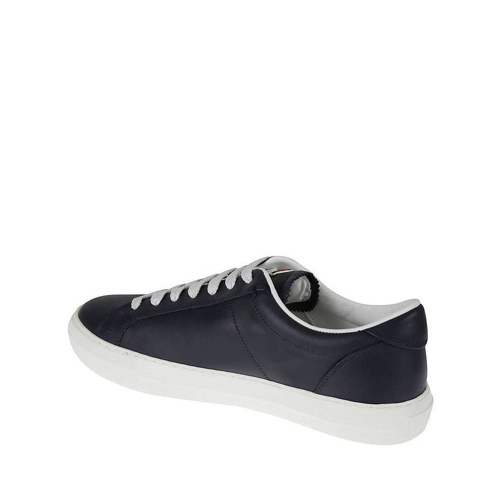 Moncler Blue Calfskin Low Top Sneakers mens luxury fashion - Mens Edit