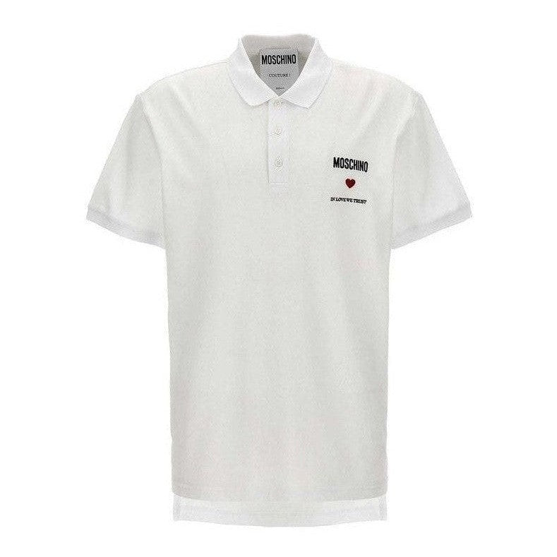 Moschino Couture White Cotton Polo Shirt mens luxury fashion - Mens Edit