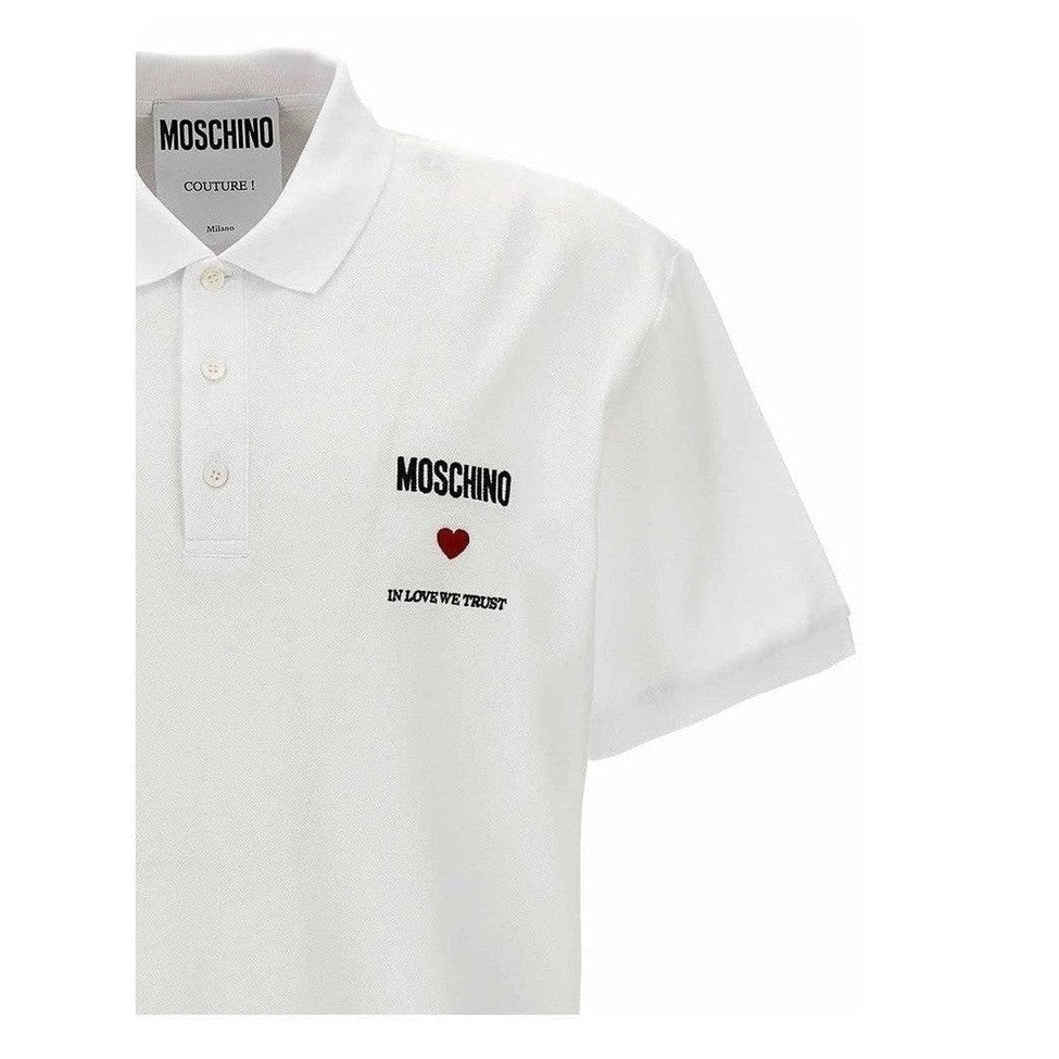 Moschino Couture White Cotton Polo Shirt mens luxury fashion - Mens Edit