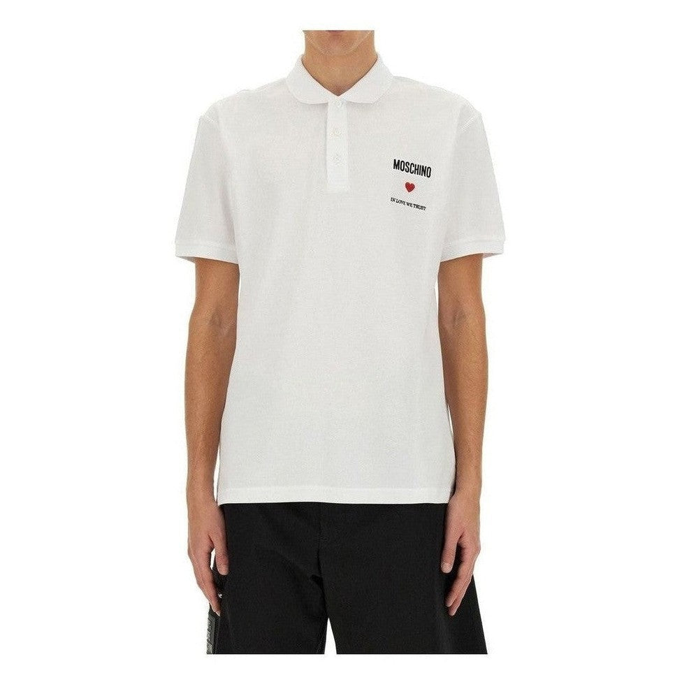 Moschino Couture White Cotton Polo Shirt mens luxury fashion - Mens Edit