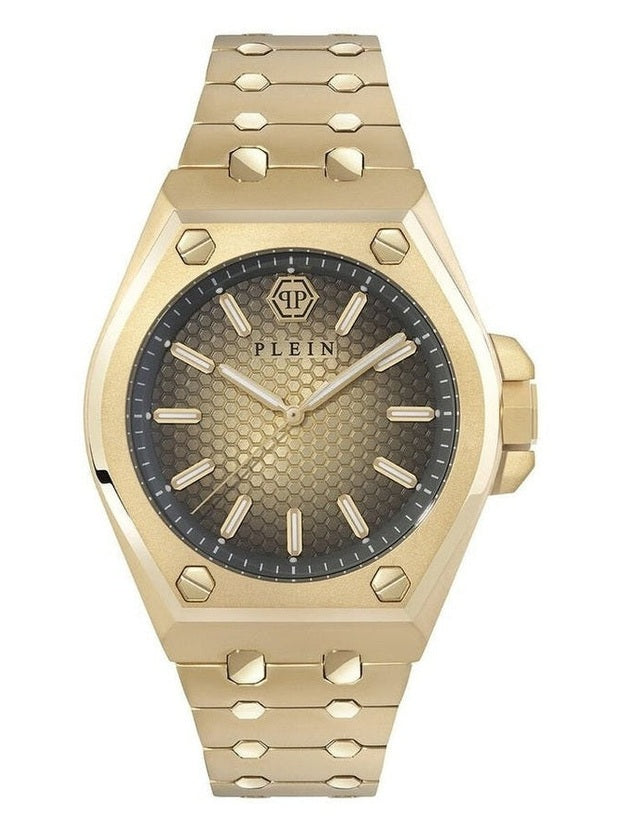 Philipp Plein Gold Stainless Steel Dress Watch mens luxury fashion - MENS EDIT