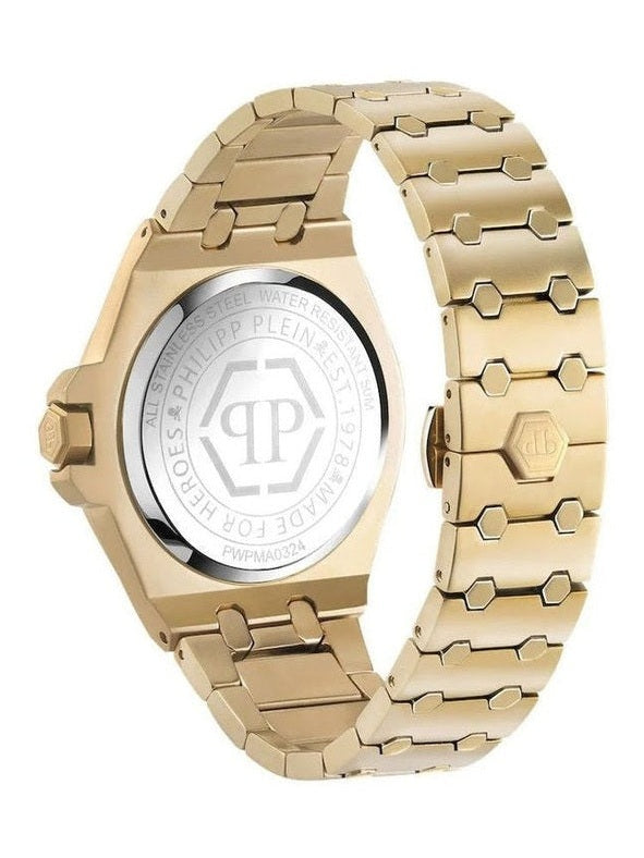Philipp Plein Gold Stainless Steel Dress Watch mens luxury fashion - MENS EDIT