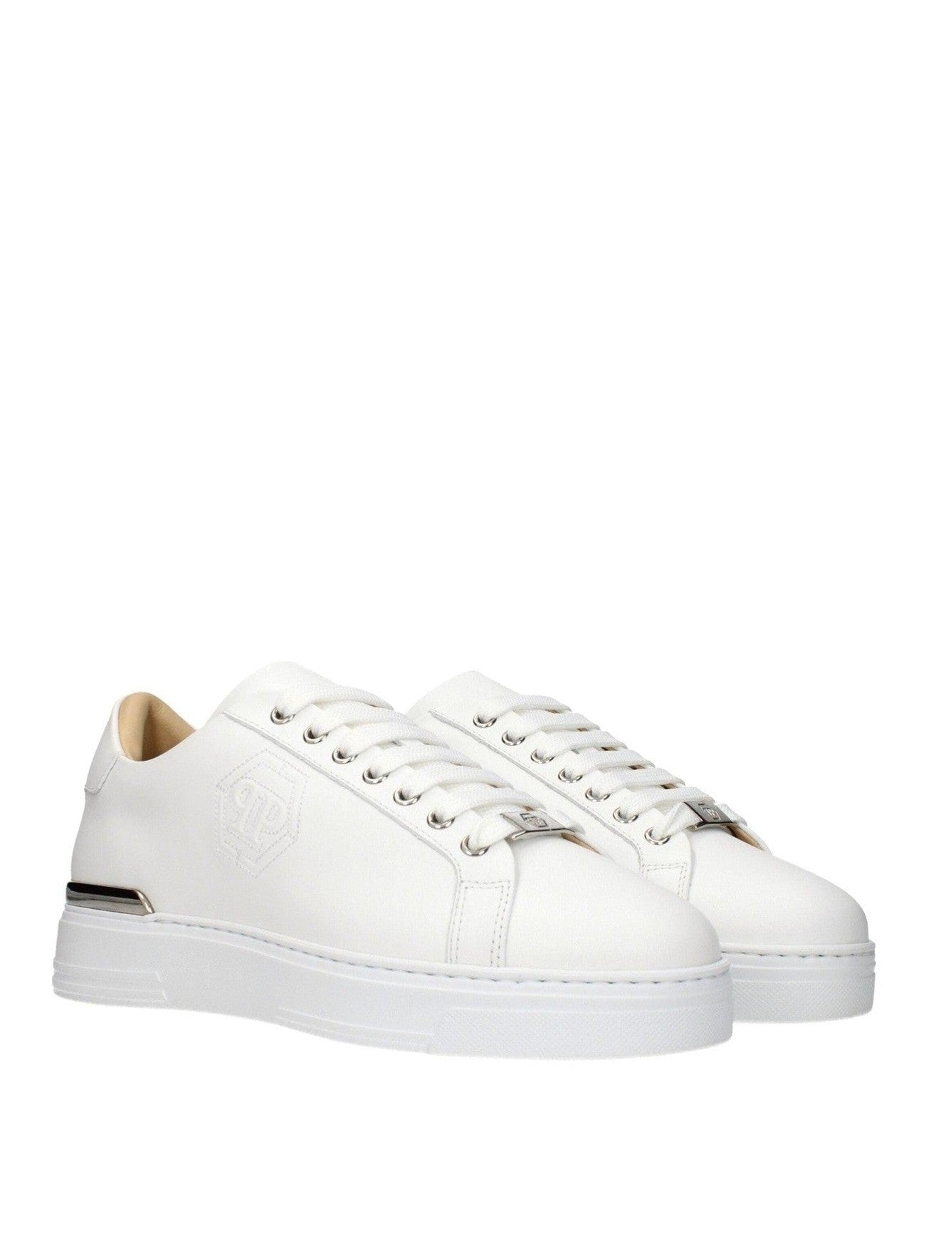 Philipp Plein White Leather Low Top Sneakers mens luxury fashion - MENS EDIT