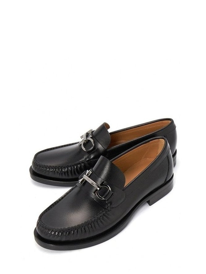 Salvatore Ferragamo Black Calfskin Slip - On Loafers mens luxury fashion - MENS EDIT
