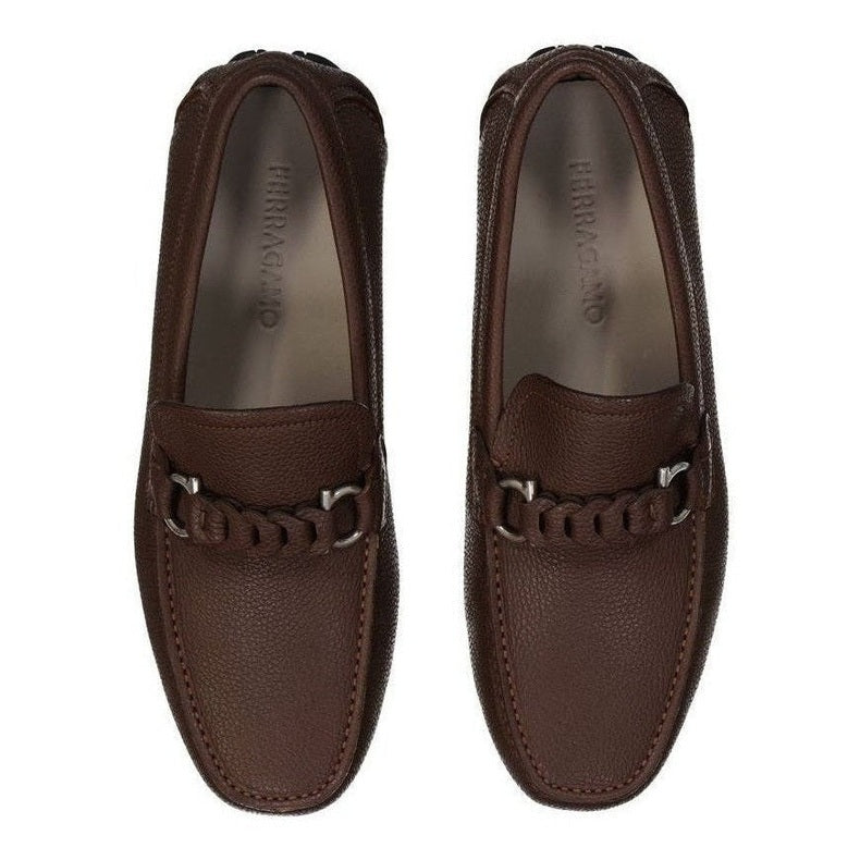 Salvatore Ferragamo Brown Calfskin Slip - On Loafers mens luxury fashion - Mens Edit