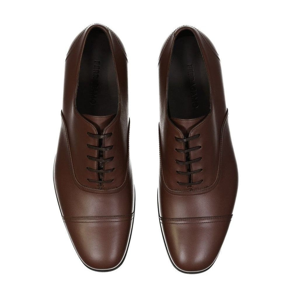 Salvatore Ferragamo Brown Leather Oxfords And Derbies mens luxury fashion - Mens Edit