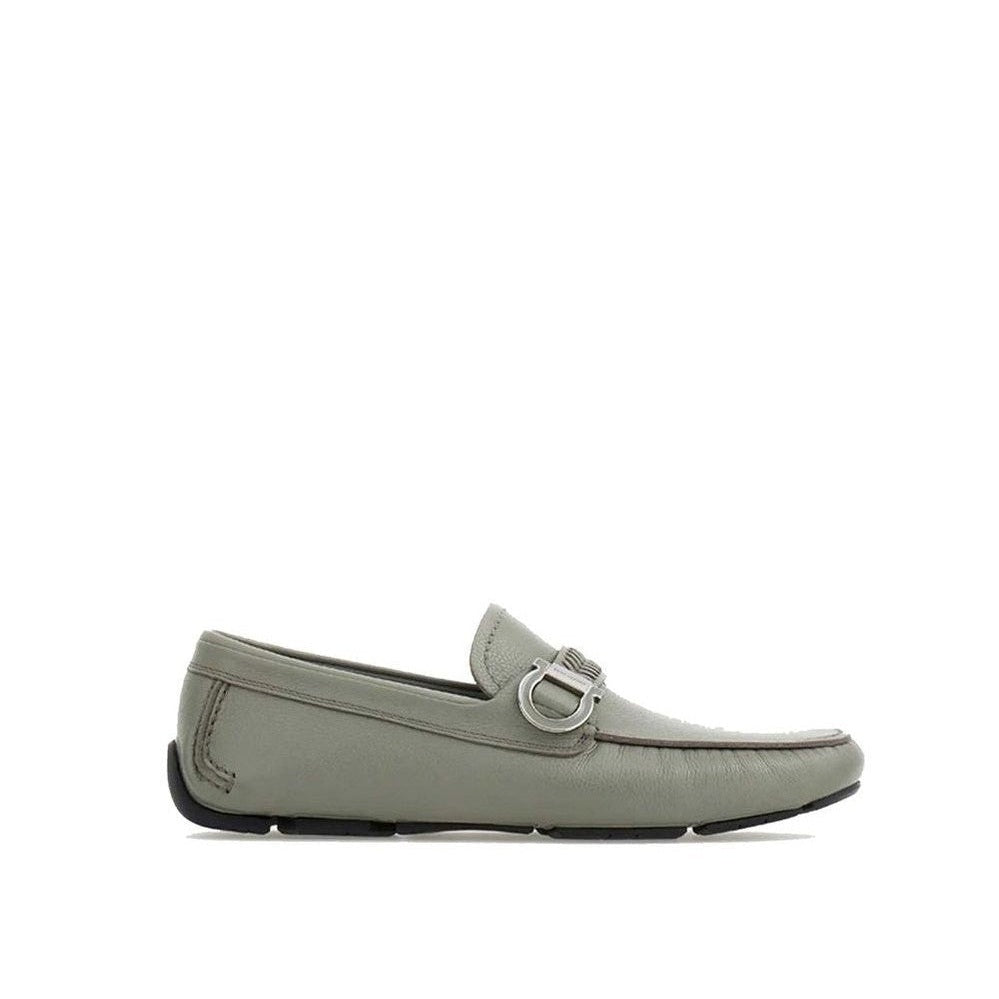 Salvatore Ferragamo Gray Calfskin Slip - On Loafers mens luxury fashion - Mens Edit