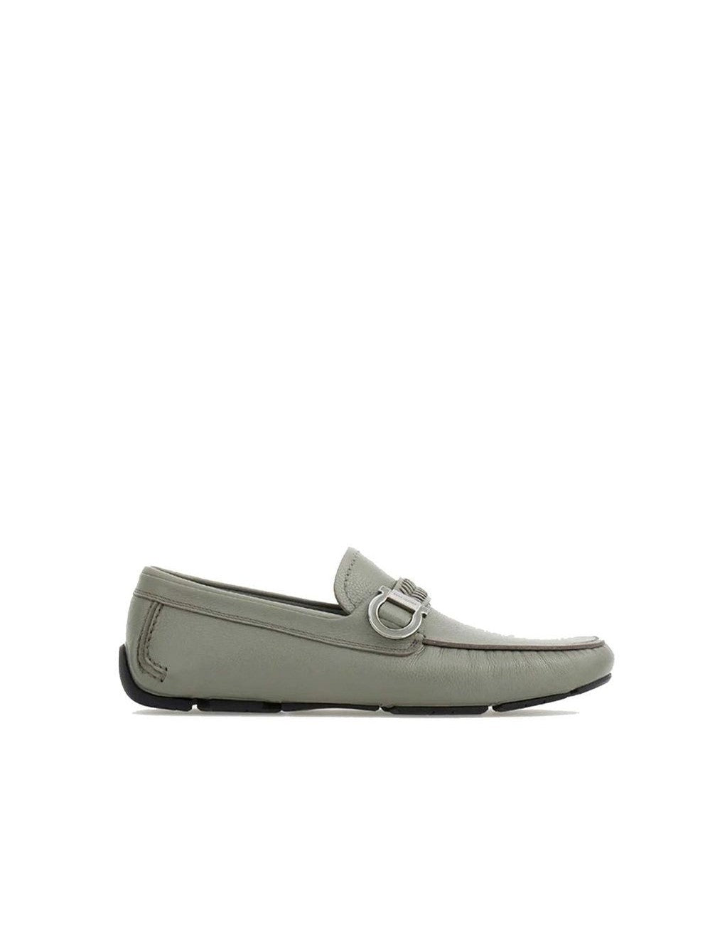 Salvatore Ferragamo Gray Calfskin Slip - On Loafers mens luxury fashion - Mens Edit