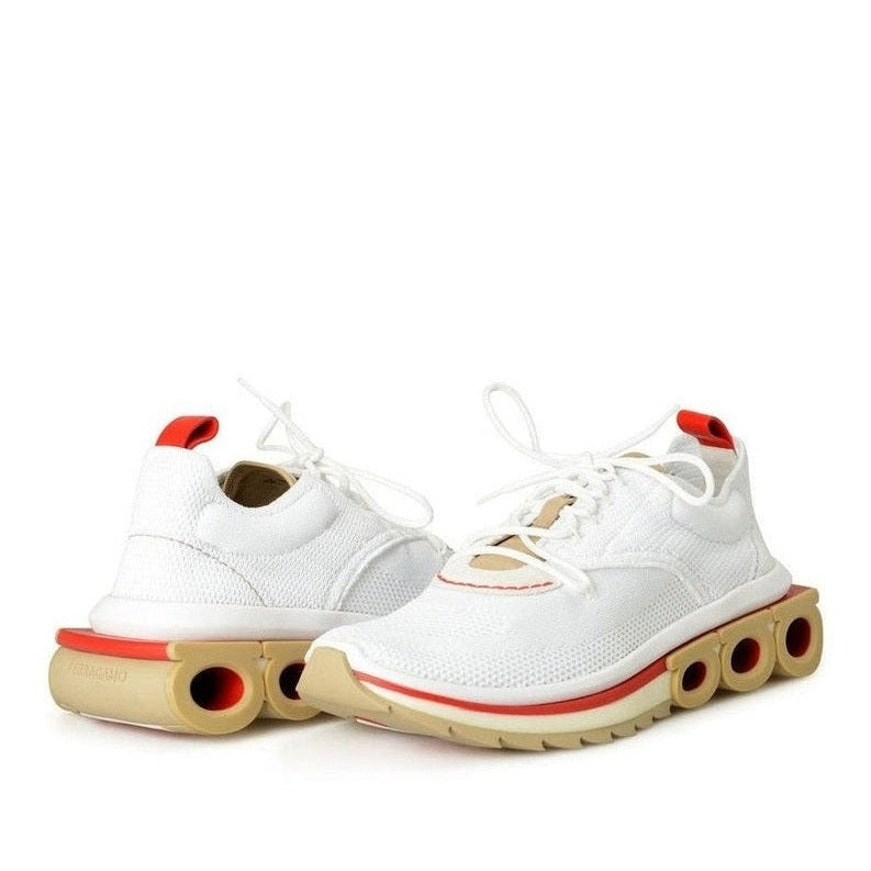 Salvatore Ferragamo White Fabric Athletic Sneakers mens luxury fashion - Mens Edit