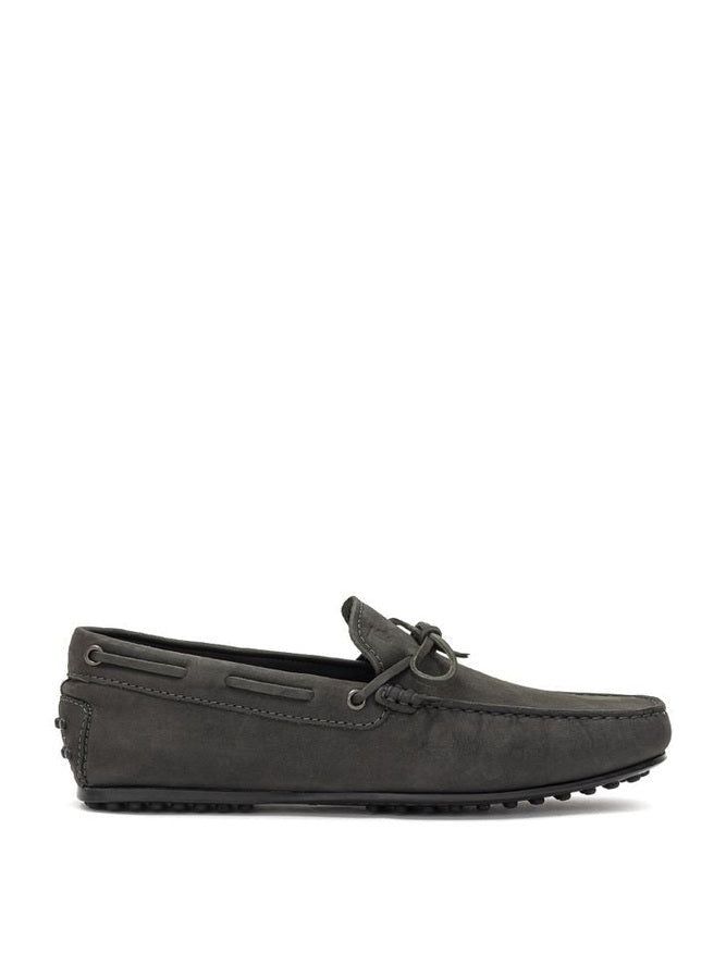 Tod's Gray Nubuc Leather Moccassin mens luxury fashion - MENS EDIT