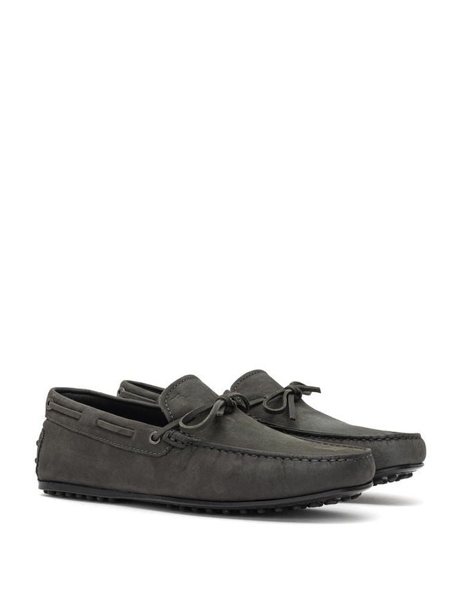 Tod's Gray Nubuc Leather Moccassin mens luxury fashion - MENS EDIT