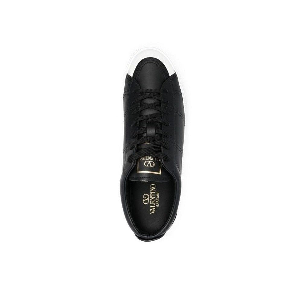 Valentino Garavani Black Calfskin Low Top Sneakers mens luxury fashion - Mens Edit