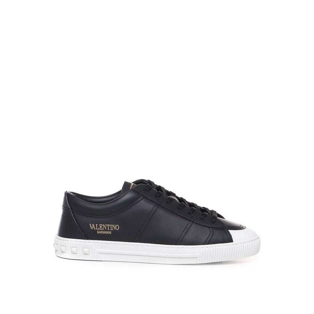 Valentino Garavani Black Calfskin Low Top Sneakers mens luxury fashion - Mens Edit