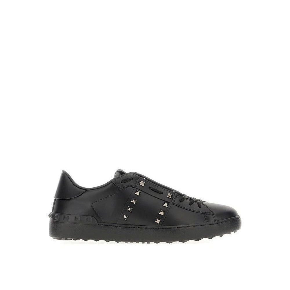 Valentino Garavani Black Leather Low Top Sneakers mens luxury fashion - Mens Edit