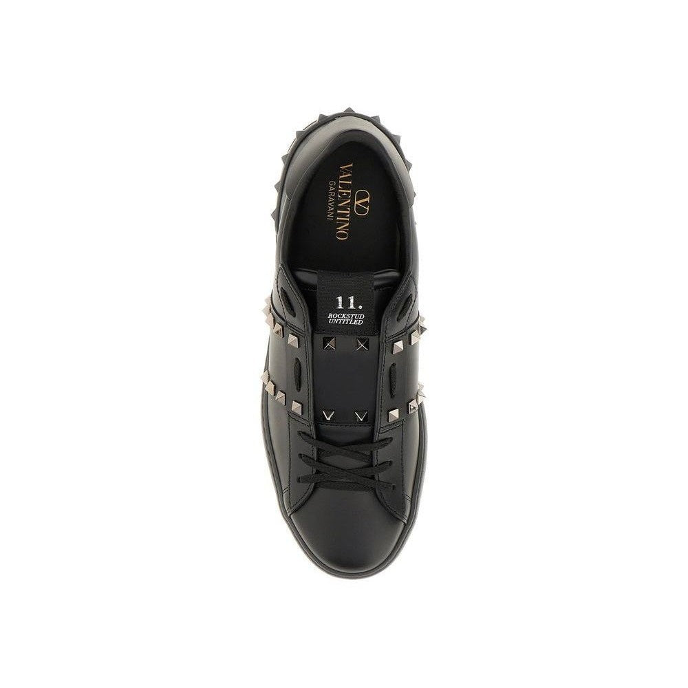 Valentino Garavani Black Leather Low Top Sneakers mens luxury fashion - Mens Edit