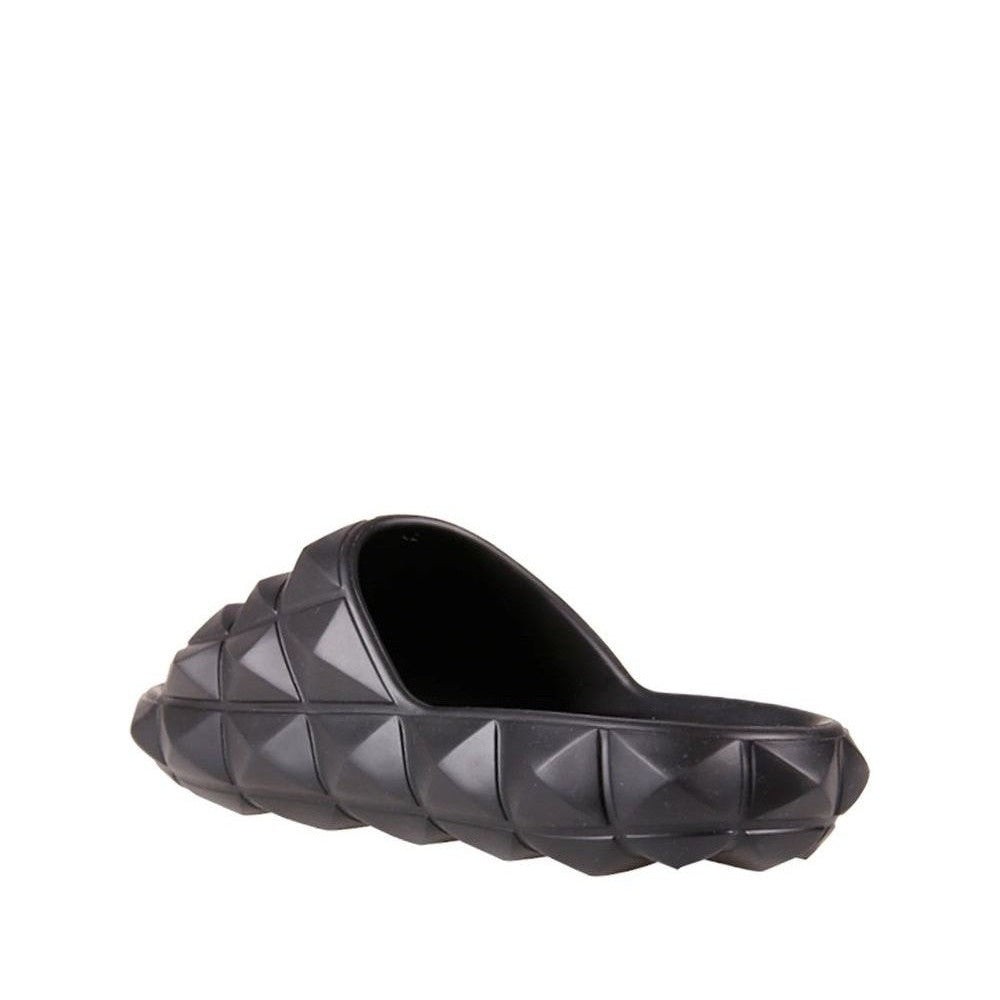 Valentino Garavani Black Rubber Slippers mens luxury fashion - Mens Edit
