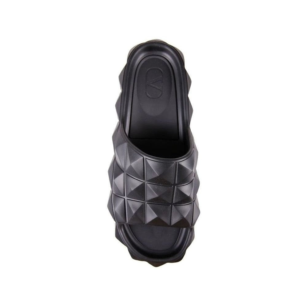 Valentino Garavani Black Rubber Slippers mens luxury fashion - Mens Edit