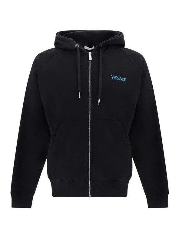 Versace Black Cotton Sweatshirt mens luxury fashion - MENS EDIT