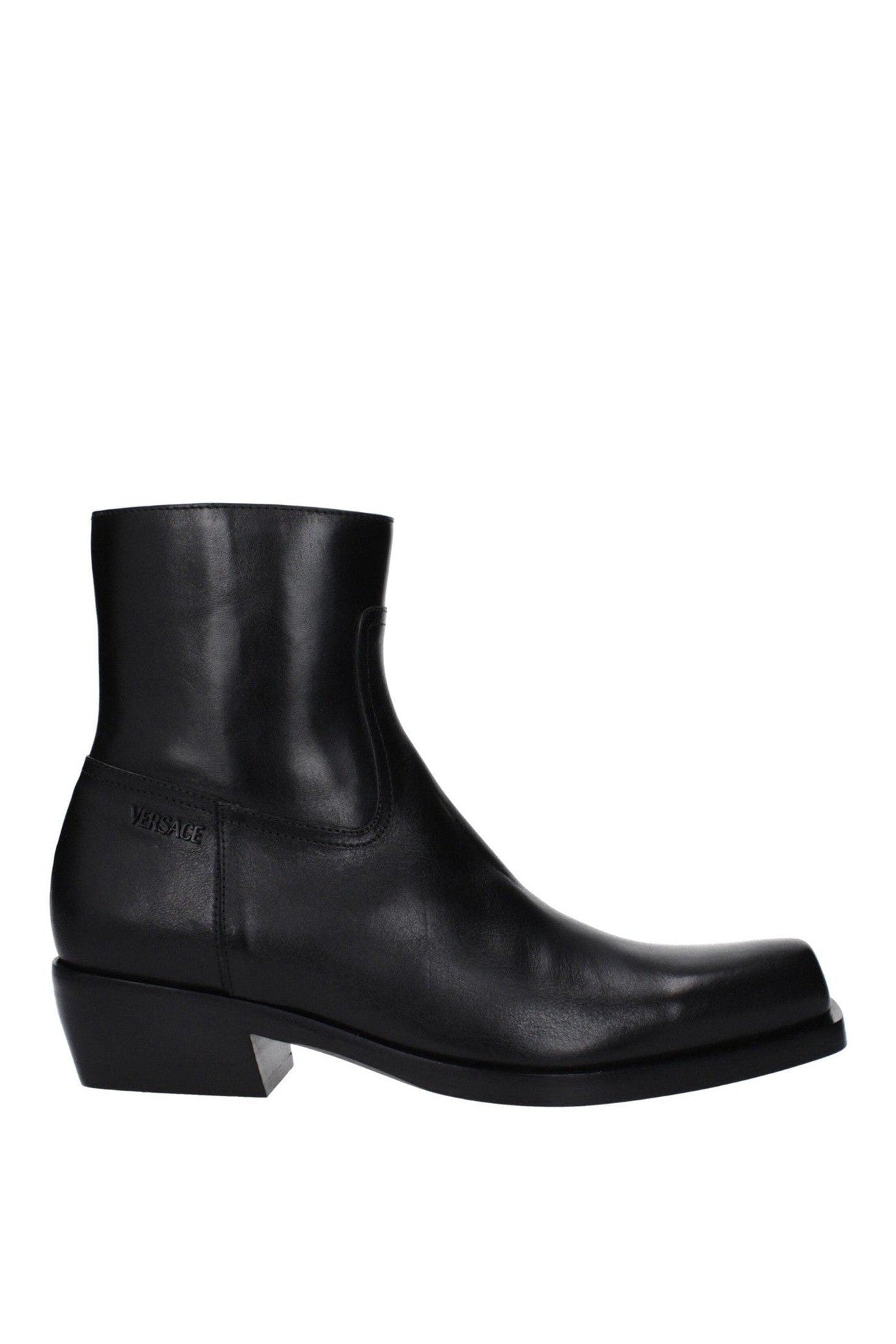 Versace Black Leather Ankle Boots mens luxury fashion - MENS EDIT