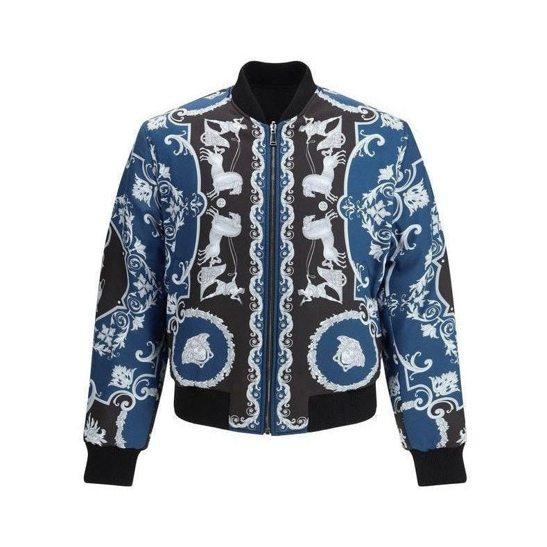 Versace Black Polyamide Bomber mens luxury fashion - Mens Edit